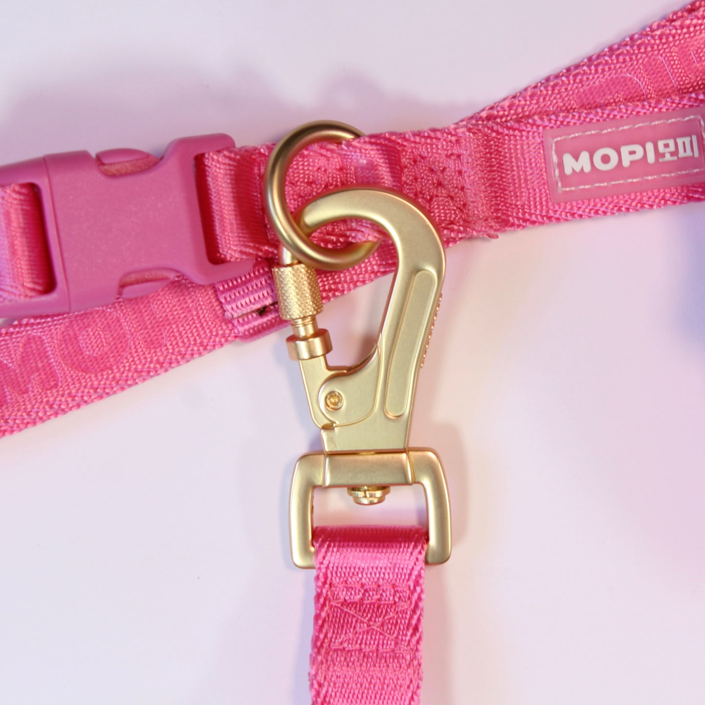 NEW Set Arnés+ correa + cinturón con mopibag hot pink