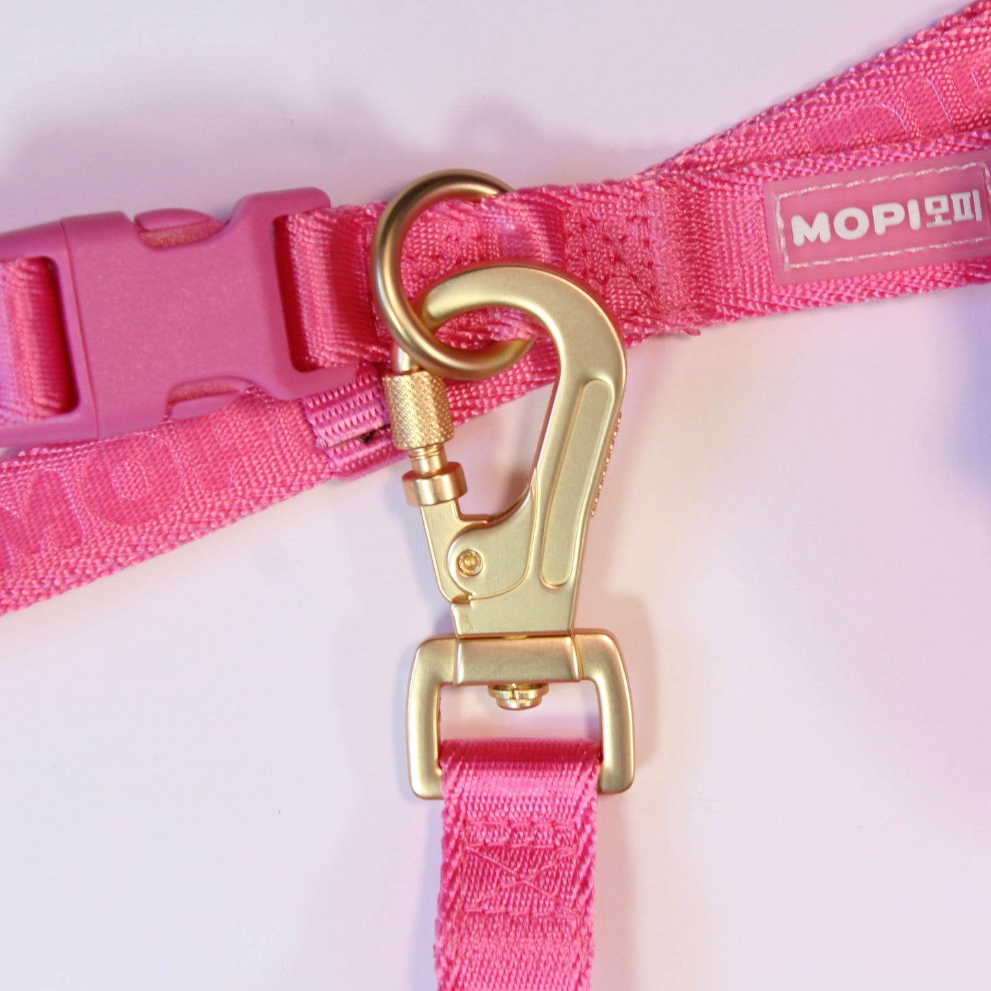 NEW Set Arnés+ correa + cinturón con mopibag  hot pink