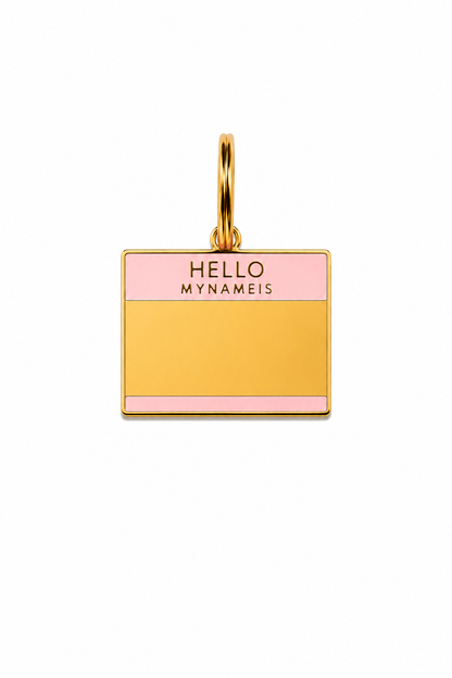 Hello my name is pink/blue tags
