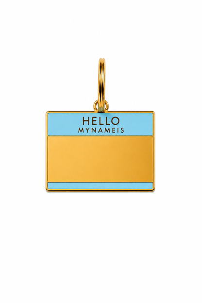 Hello my name is pink/blue tags